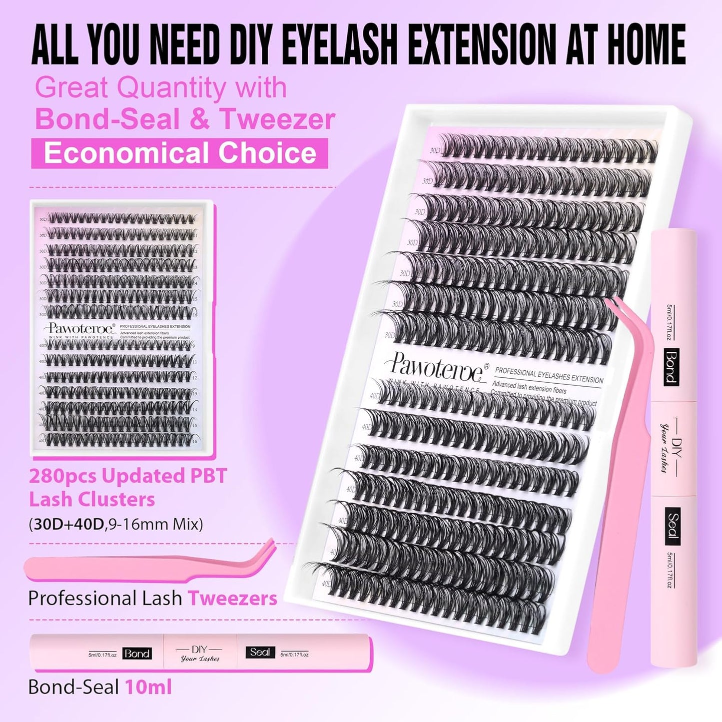 Lash Extension DIY Kit - 280 Cluster Lashes