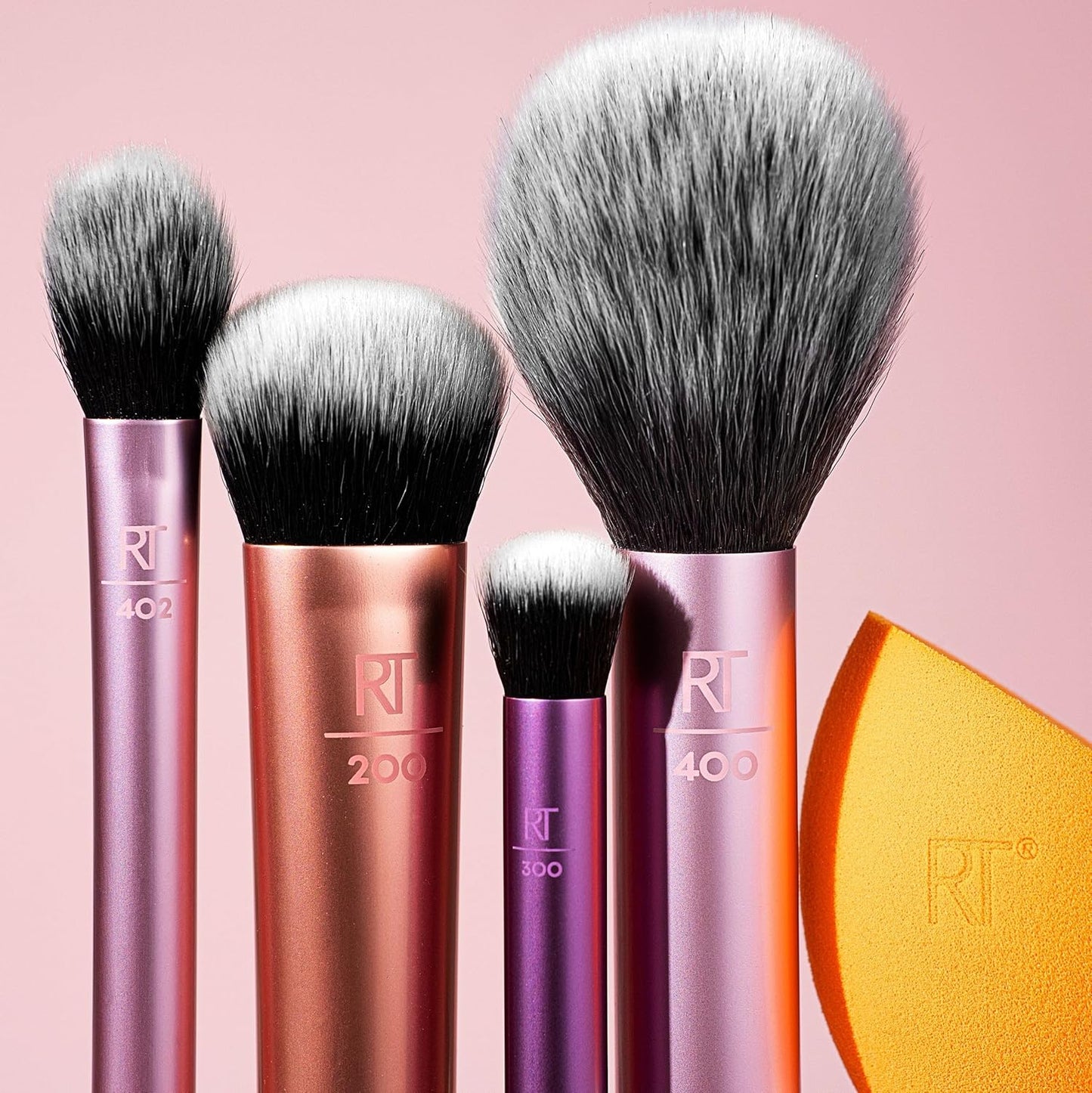 Makeup Brush Set - 5 Brushes & Sponge - Vegan